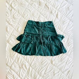 Zara Green ruffle skirt // small